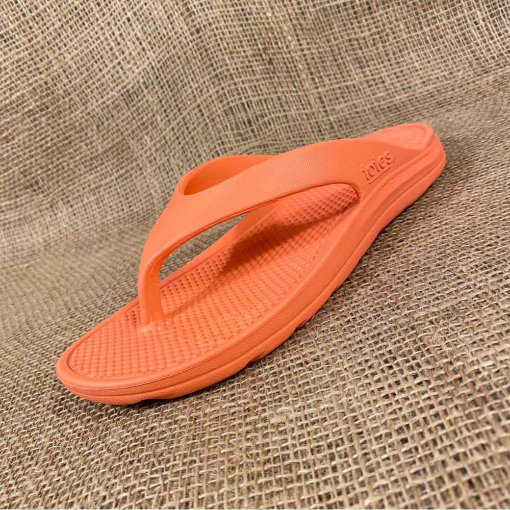Totes Sandals Flip Flops Sol bounce Peach  Thongs Size 8 - Picture 3 of 11